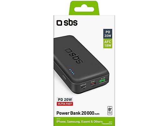 Powerbank SBS 20000mAh Czarny TTBB20000PD20K