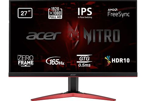 Monitor gaming - Acer Nitro KG271 , 27" Full HD, 2 ms, 165 Hz, 2xHDMI+1xDisplayPort+2xAltavoz, Negro