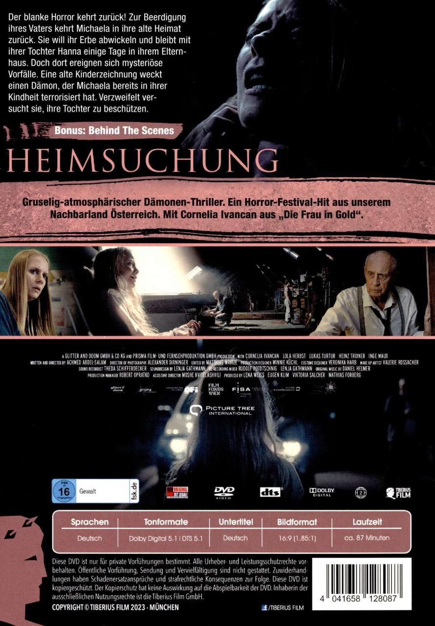 DVD-Hülle für einen Horrorfilm, die eine Frau und das Gesicht eines Mannes zeigt.