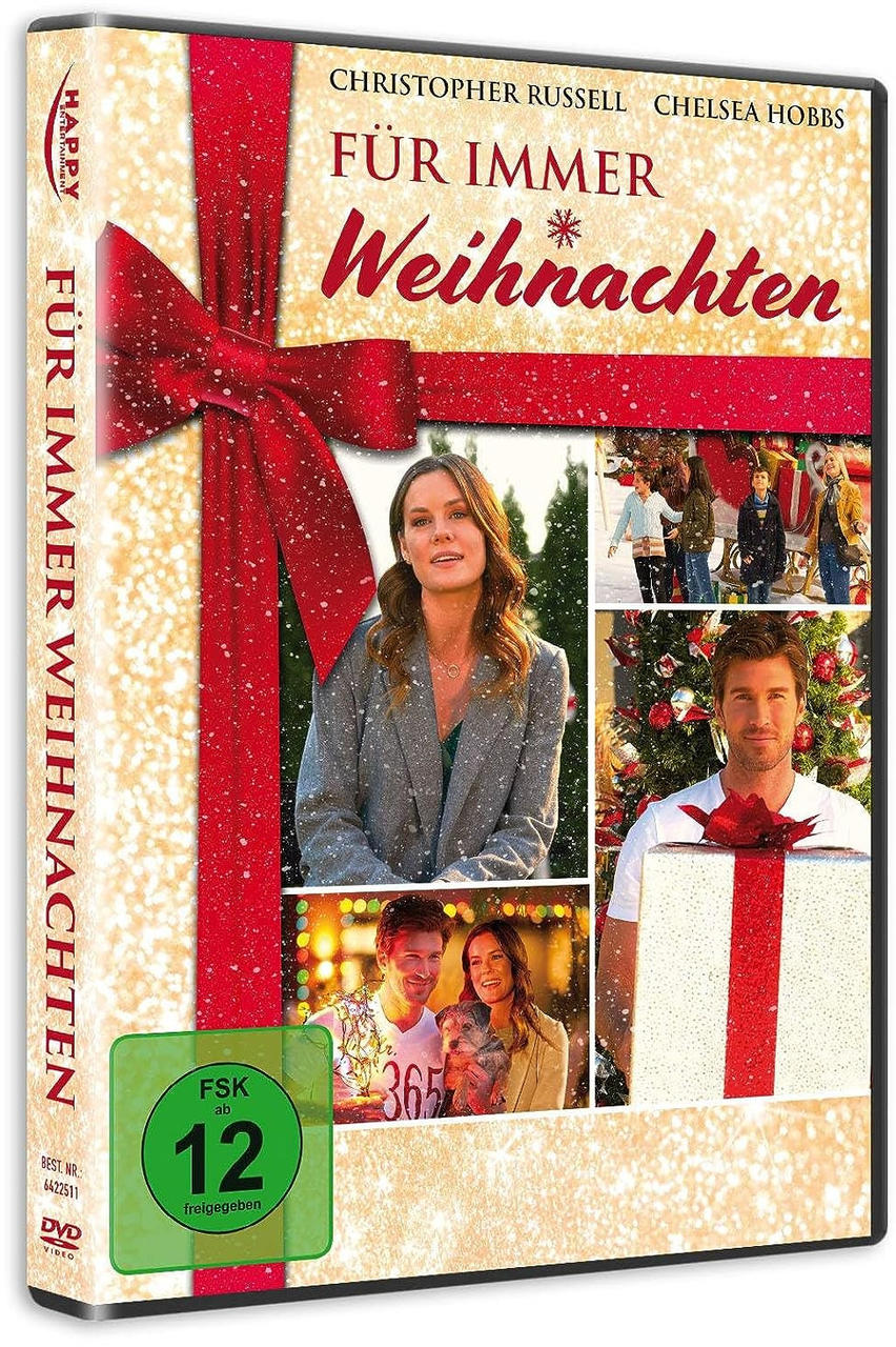 DVD-Cover mit Weihnachtsmotiv. Der Filmtitel ist auf Deutsch. Enthält Schauspieler.