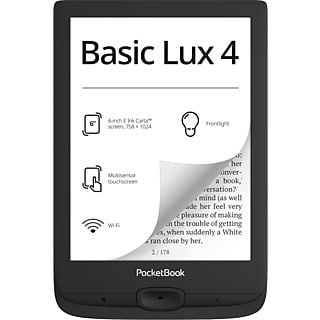 POCKETBOOK Basic Lux 4 Zwart - 6 inch - 8 GB (ongeveer 6.000 e-books)