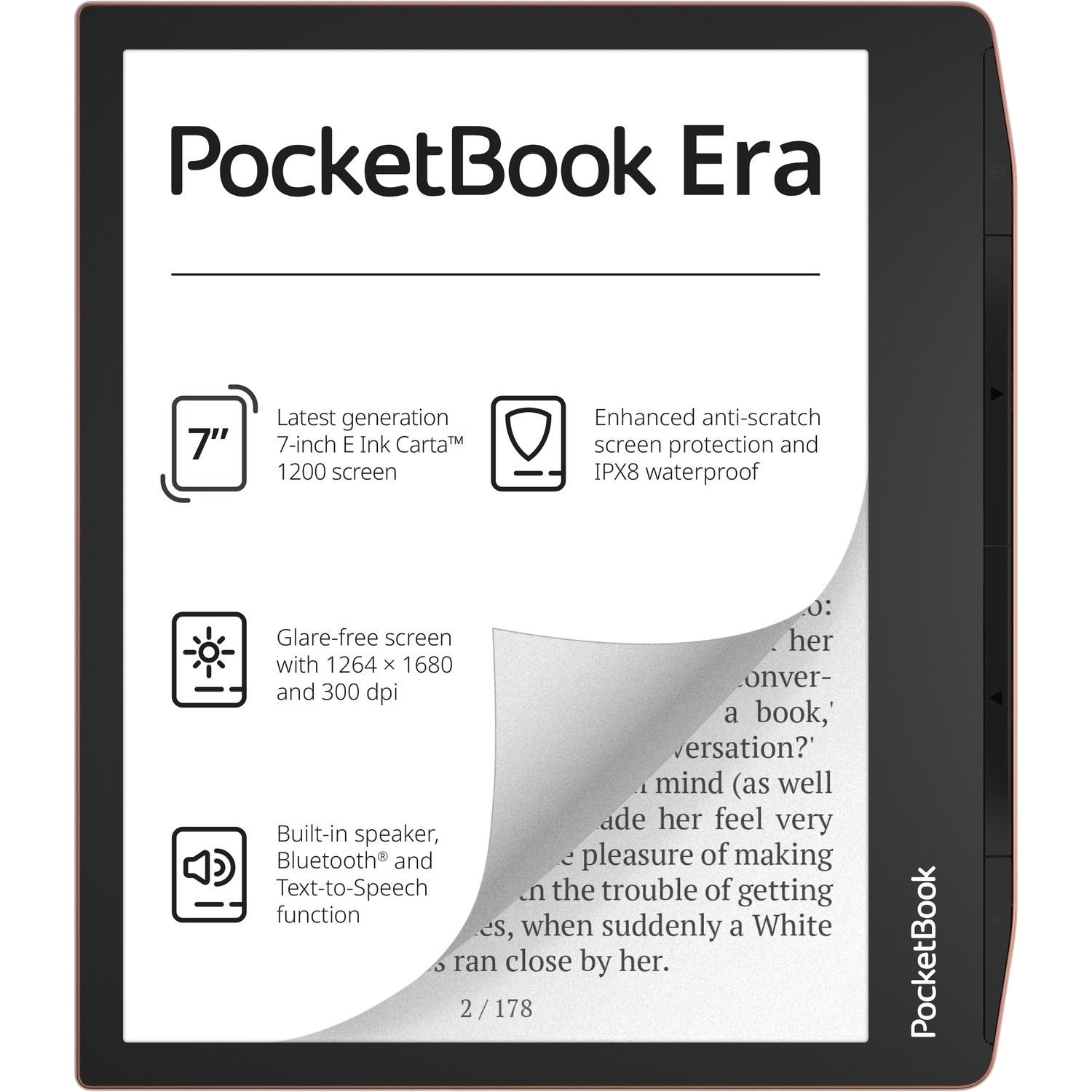 Pocketbook Era Koper - 7 Inch 64 Gb (ongeveer 48.000 E-books) Spatwaterbestendig