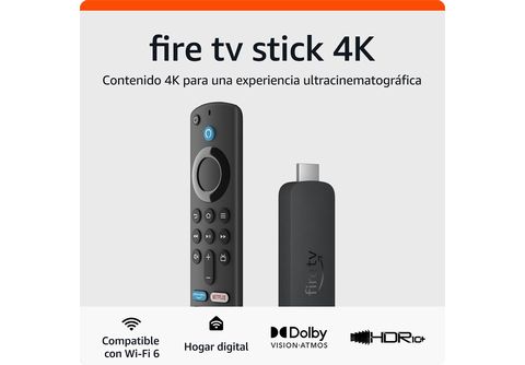 Reproductor multimedia   Fire TV Stick 4K (2023), Mando voz Alexa,  UHD 4K, 8 GB, Quad Core 1.7 GHz, HDMI, Wi-Fi 6