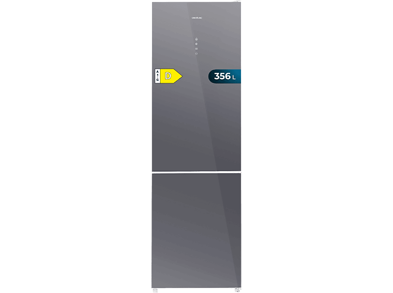 Cecotec Frigorífico Combi 2 Puertas de Cristal Bolero CoolMarket Combi 356  White Glass D. 356 L