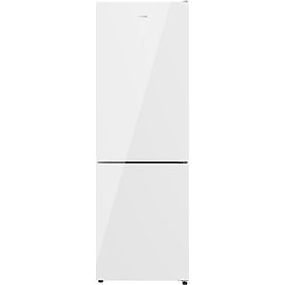 Frigorífico combi - Cecotec Bolero CoolMarket Combi 322 White Glass D, Total No Frost, 185 cm, 322 l, Inverter Plus, Puertas de cristal, White Glass