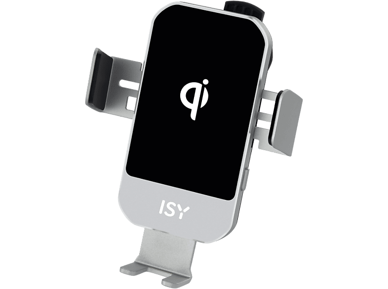 Cargador coche - ISY ICC-5015, Carga inalámbrica, Universal, Rotación 360º, Plata