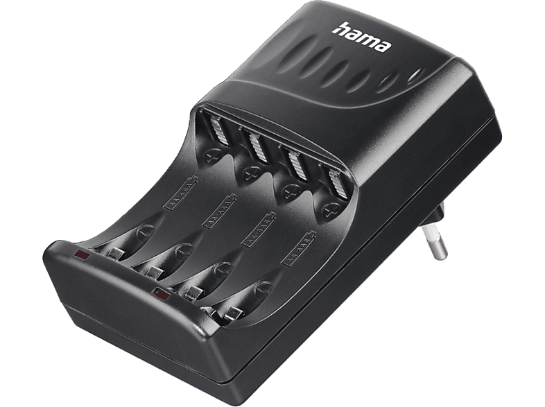Cargador para pilas - Hama 00223553, Universal, Pilas AA y AAA, Negro