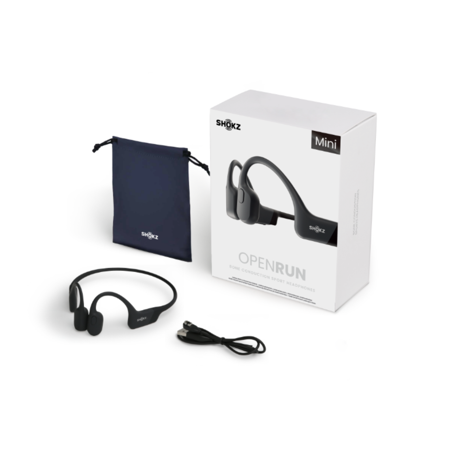 SHOKZ OpenRun Mini Zwart Open-ear Hoofdtelefoon Zwart | MediaMarkt