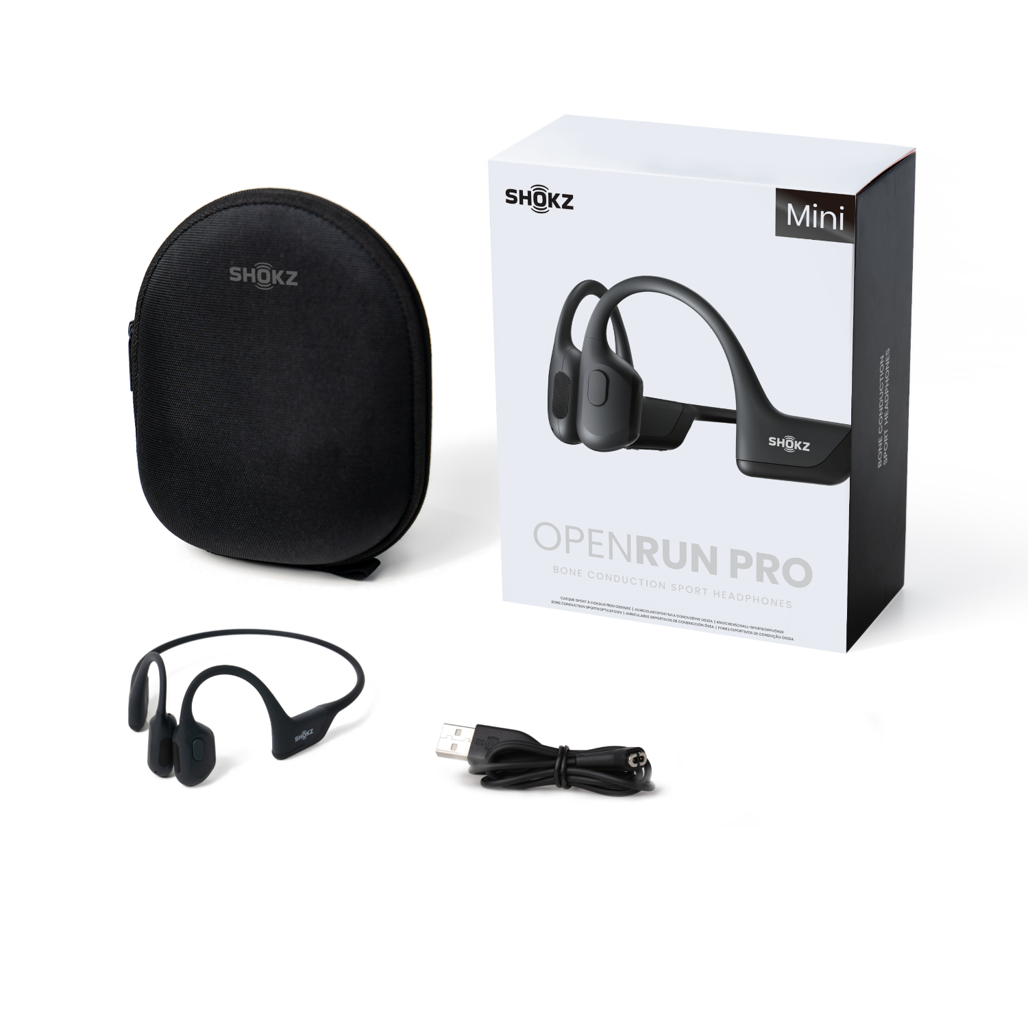SHOKZ OpenRun Pro Mini Zwart Open-ear Hoofdtelefoon Zwart | MediaMarkt
