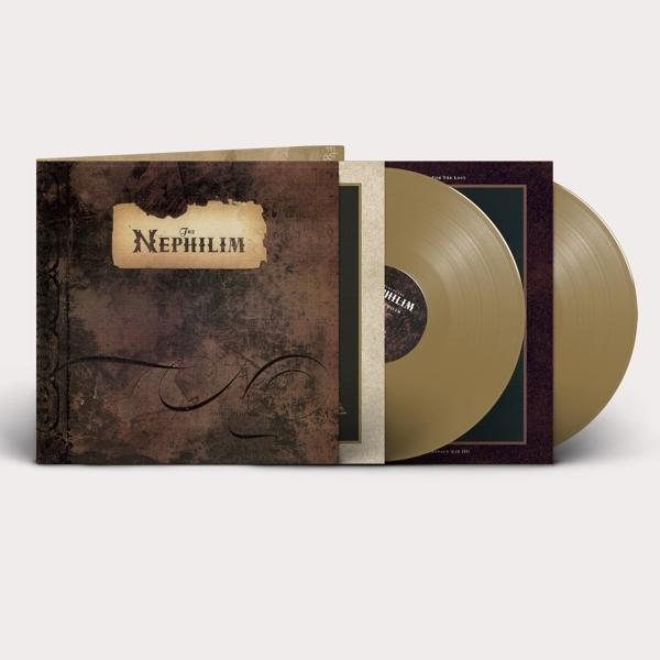 Albumcover mit zwei goldenen Schallplatten und dem Text 'The Nephilim'.