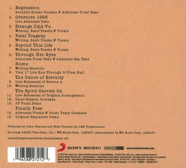 Rückseite einer Musik-CD mit Titelliste, Credits und dem Sony Music-Logo.