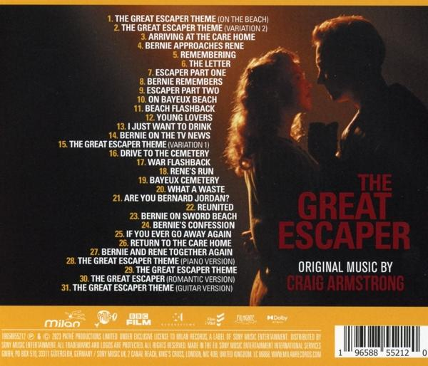 CD-Cover mit Filmtitel 'The Great Escaper' und einem Paar als Silhouette. Songtitel sind links aufgeführt.