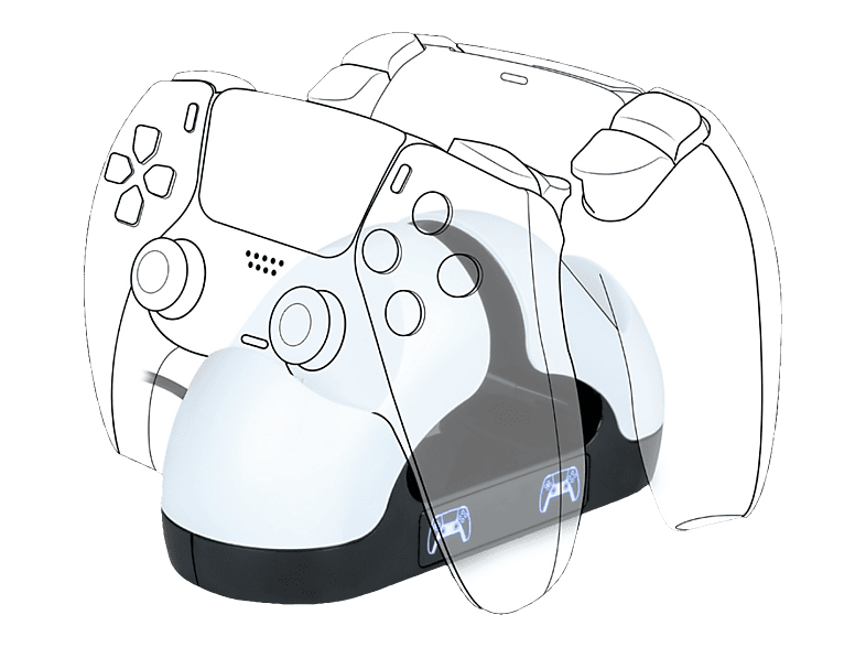 MediaMarkt, Big Ben Usb Dual-Charger V3, Ladestation, Weiss/Schwarz, Gaming & VR, Playstation, PS5 Zubehör, weiteres PS5 Zubehör, BB021141