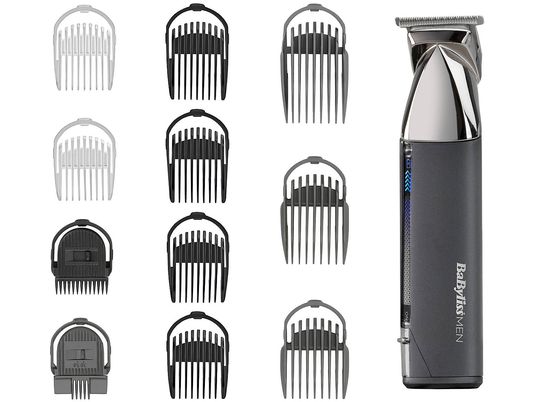BABYLISS T996E 15en1 Super-X Metal Series - Tondeuse à barbe multi-usages (Argent/gris)
