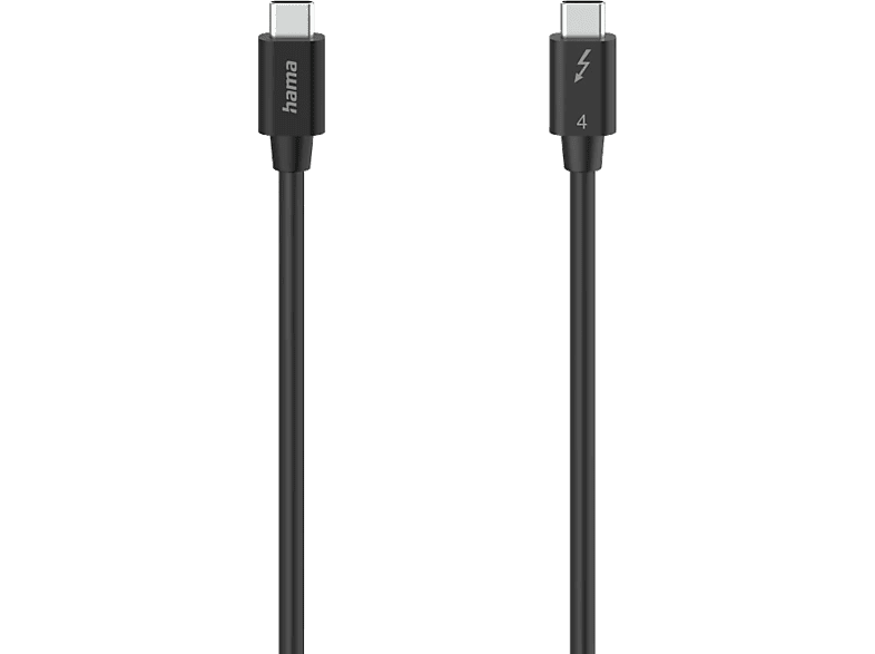 HAMA FIC Thunderbolt 4 összekötő kábel, USB Type-C, 40Gbit/s, 0,8 méter (200659)