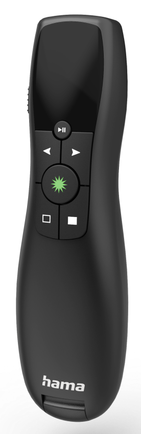 HAMA Green-Light Multimédia prezenter, zöld lézermutató, fekete (139918)