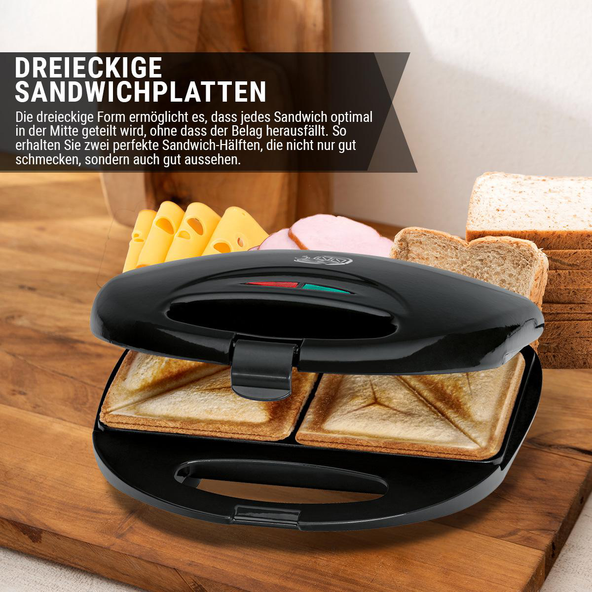 3477 Sandwichmaker ST CLATRONIC Schwarz