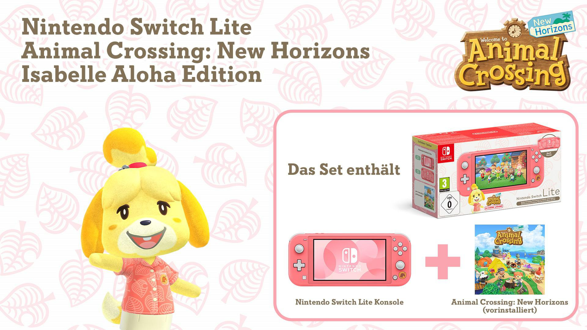 NINTENDO Switch Lite Animal Crossing: New Horizons Isabelle Aloha Edition