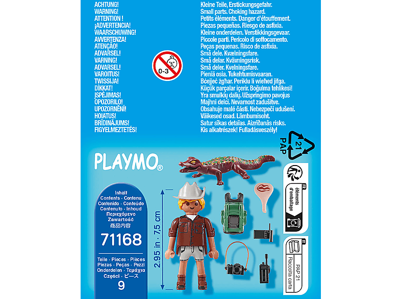 Thumbnail - PLAYMOBIL 71168 Forscher mit jungem Kaiman Spielset, Mehrfarbig