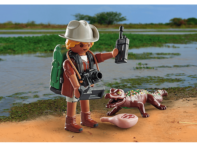 Thumbnail - PLAYMOBIL 71168 Forscher mit jungem Kaiman Spielset, Mehrfarbig