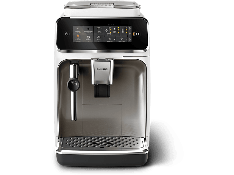 Cafetera superautomática  Philips EP3323/90, 1.8L, 2 bebidas, Espumador,  Cromado blanco