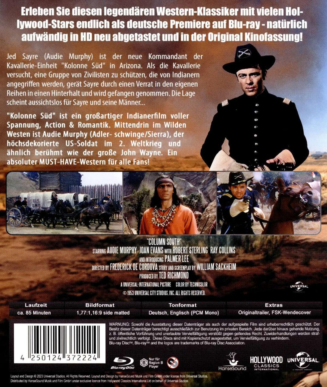 Die Rückseite einer DVD-Hülle mit Filmdetails und Werbetext.