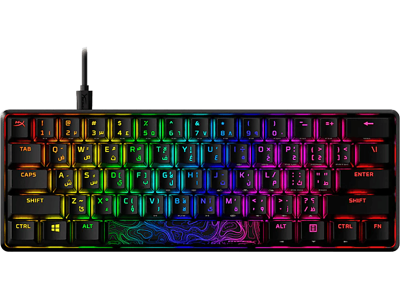 HP HyperX Alloy Origins 60 RGB mechanikus billentyűzet, HX Red kapcsoló, RGB, US Angol,fekete (4P5N4AA)