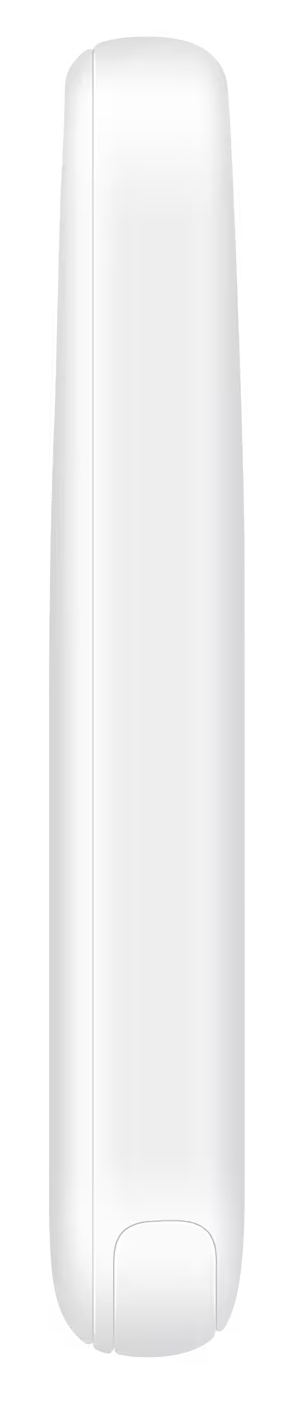 Fehér, téglalap alakú e-cigaretta.