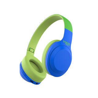 Auriculares inalámbricos - Vieta Pro Kids 2, Diadema, Hasta 15 hs,. Radio FM, Protección -85db, Verde/Azul