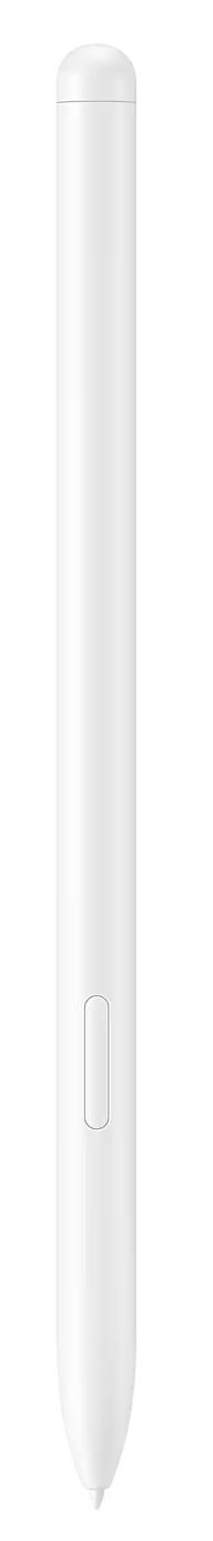 Fehér Samsung S Pen. Egy fehér toll, oldalsó gombbal.