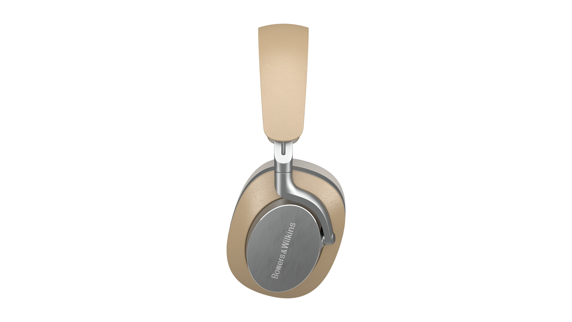 Goldene Bowers & Wilkins Kopfhörer auf weißem Hintergrund.