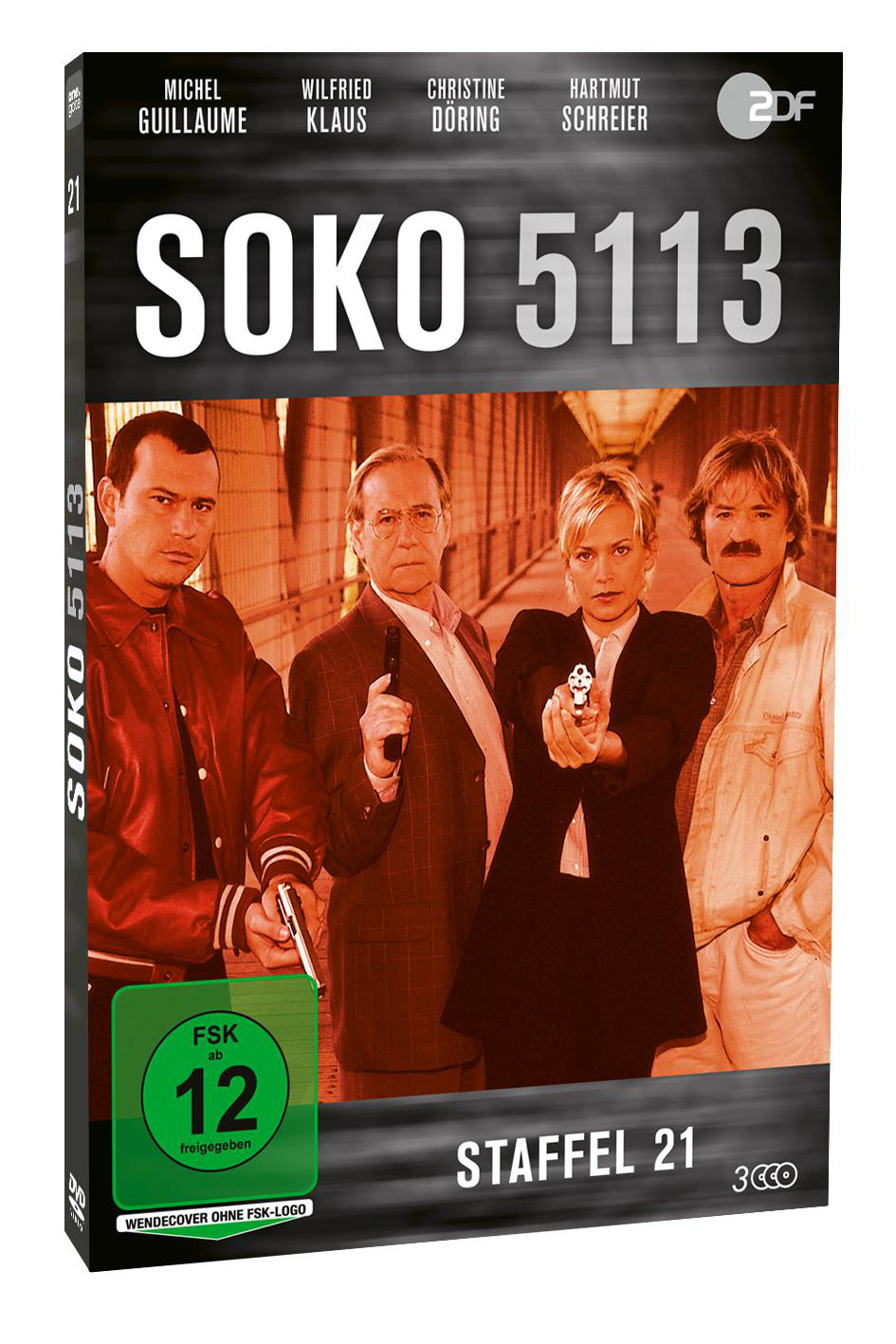 DVD-Cover der deutschen Krimiserie SOKO 5113 mit vier Schauspielern.