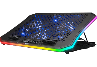 RAMPAGE AD-RC34 Metafor 6 Fanlı RGB Işıklı 10-19 inç Laptop Soğutucu Stand Siyah_0