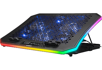 RAMPAGE AD-RC34 Metafor 6 Fanlı RGB Işıklı 10-19 inç Laptop Soğutucu Stand Siyah