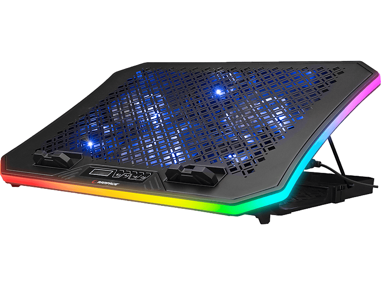 RAMPAGE AD-RC34 Metafor 6 Fanlı RGB Işıklı 10-19 inç Laptop Soğutucu Stand Siyah