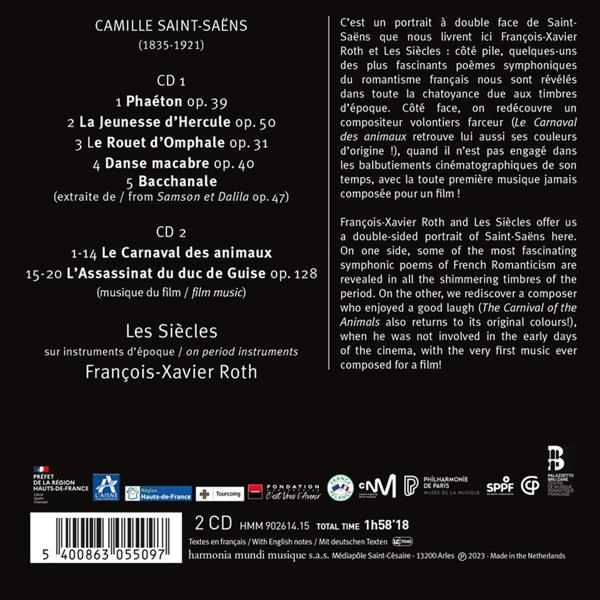 Ein Buchcover mit Text auf Französisch. Das Cover enthält Text, eine Liste von Musikstücken und ein Logo.