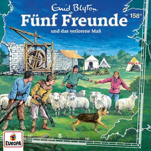Buchcover. Fünf Kinder mit Schafen und einem Hund in ländlicher Umgebung.