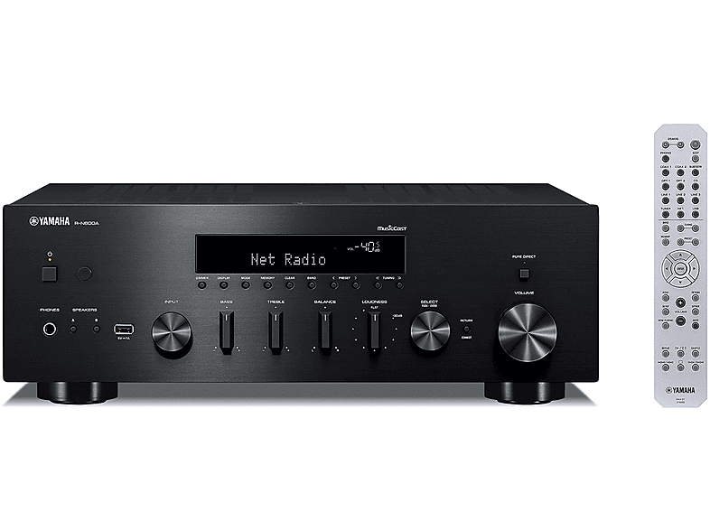 Sintoamplificatore YAMAHA R-N600ABL, Numero di canali 2, Potenza max 160 W, Bluetooth, Black