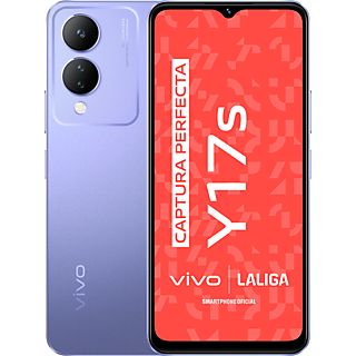 Móvil - vivo Y17s, Glitter Purple, 128 GB, 6 GB RAM, 6.56" HD+, MediaTek Helio G85, 5000 mAh, Dual SIM, Android