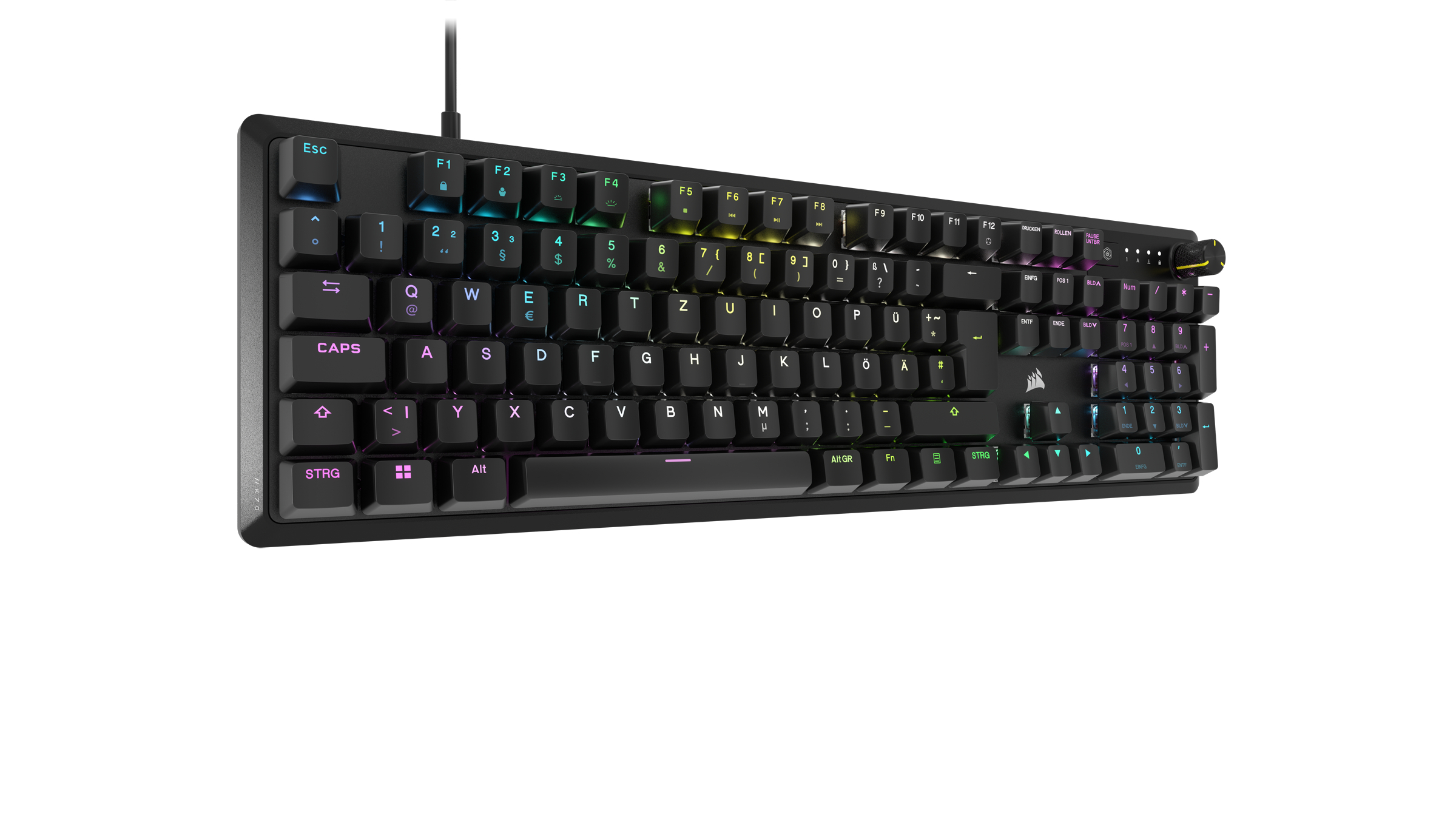 kabelgebunden, K70 Tastatur, CORSAIR CORE Schwarz Gaming Mechanisch, RGB,