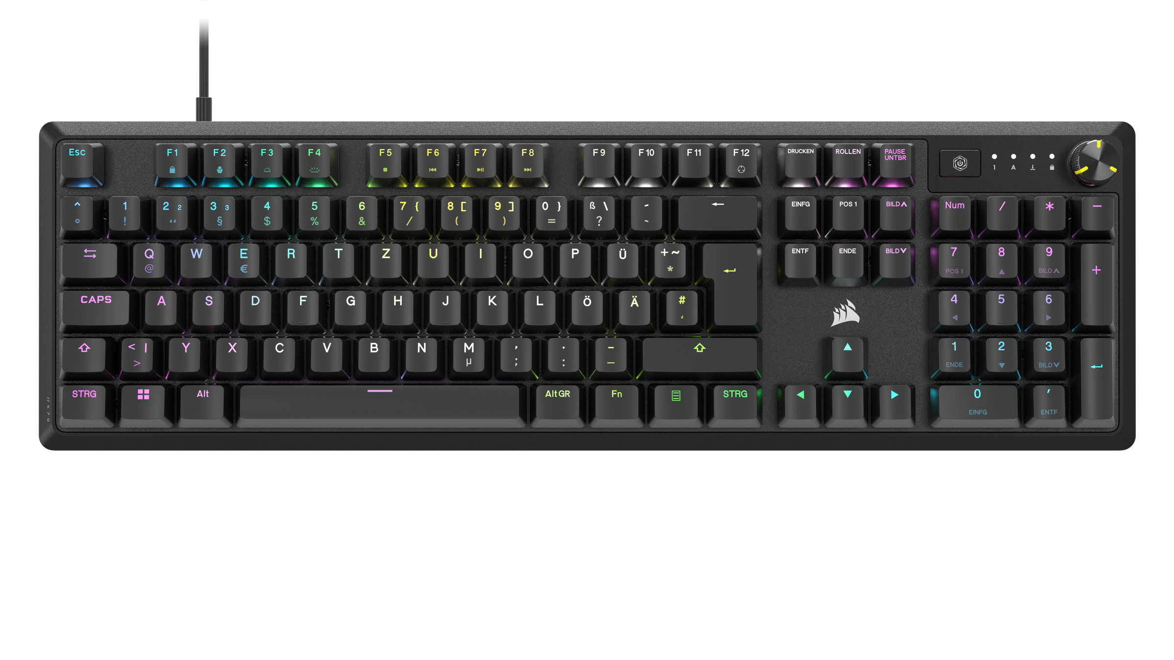 K70 CORE RGB, Schwarz Mechanisch, CORSAIR kabelgebunden, Gaming Tastatur,