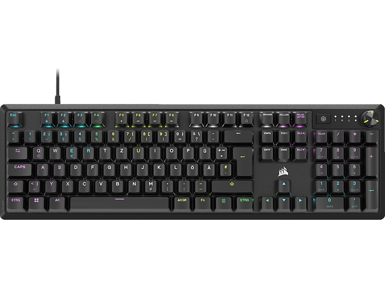 kabelgebunden, K70 Tastatur, CORSAIR CORE Schwarz Gaming Mechanisch, RGB,