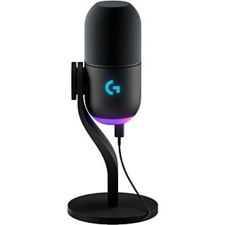 Micrófono - Logitech G Yeti GX para Gaming, USB, RGB, Lightsync, Bloqueo de ruido ambiental, Supercardioide, Personalizable, PC-Mac, Negro