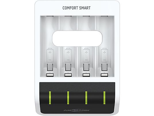 ANSMANN Comfort Smart - Caricabatteria (Bianco/Nero)