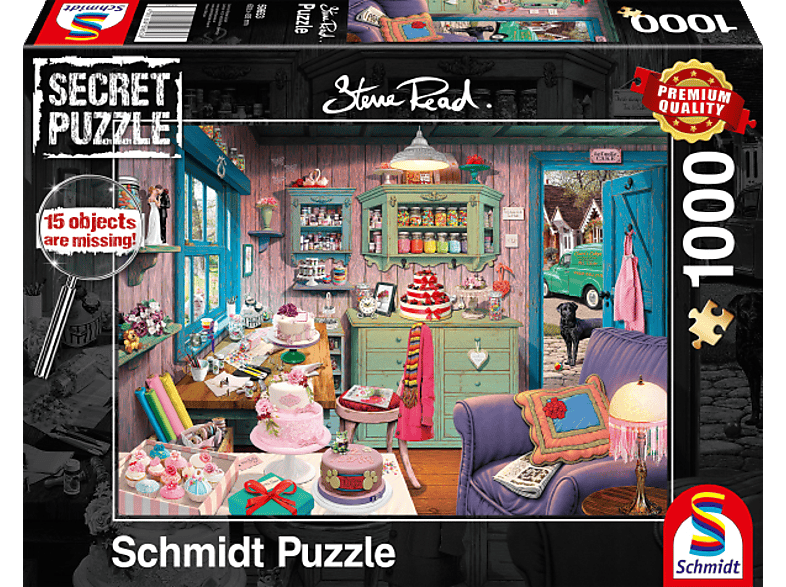 SCHMIDT SPIELE (UE) Großmutters Stube 1000 Teile 59653 Schmidt Premium Secret Puzzle Erwachsenenpuzzle