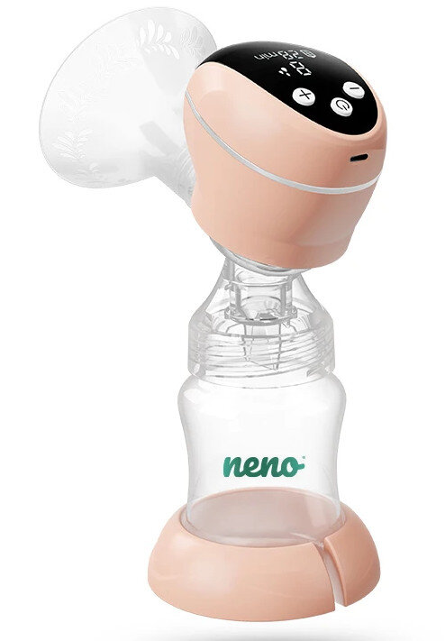 Laktator z dołączoną butelką, wyświetlany na białym tle.