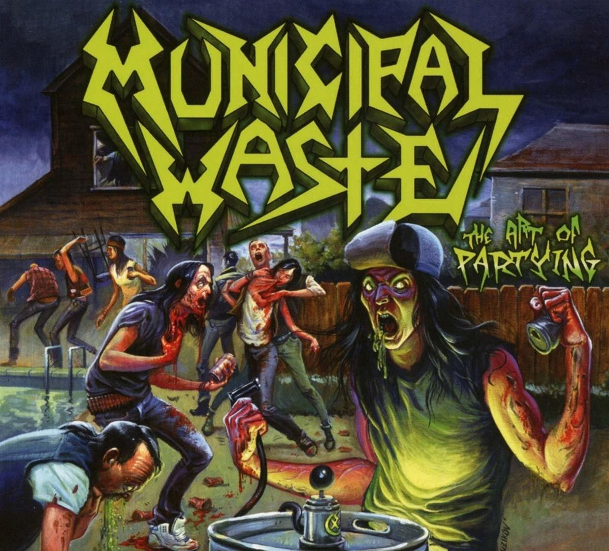 A Municipal Waste - The Art of Partying albumborítója, rajzfilm grafikával.