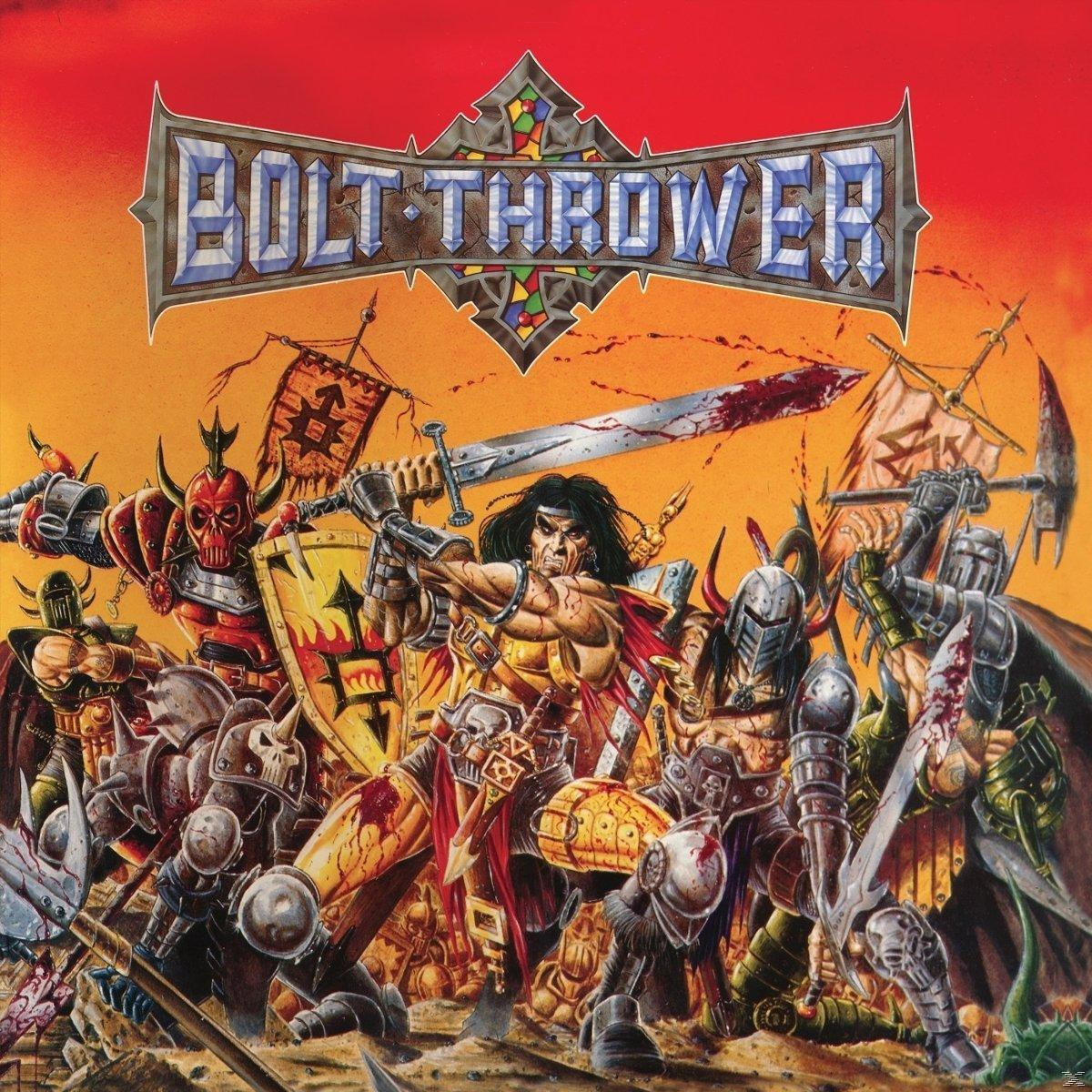 Album borító Bolt Thrower logóval, harcosok a csatában.