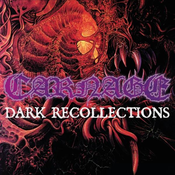 A "Carnage - Dark Recollections" album borítója. A kép sötét színekkel és egy koponyával rendelkezik.