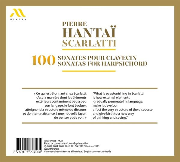 Rückseite einer CD-Hülle mit Text in Französisch und Englisch, mit einer Liste von Sonaten und Künstlerinformationen.